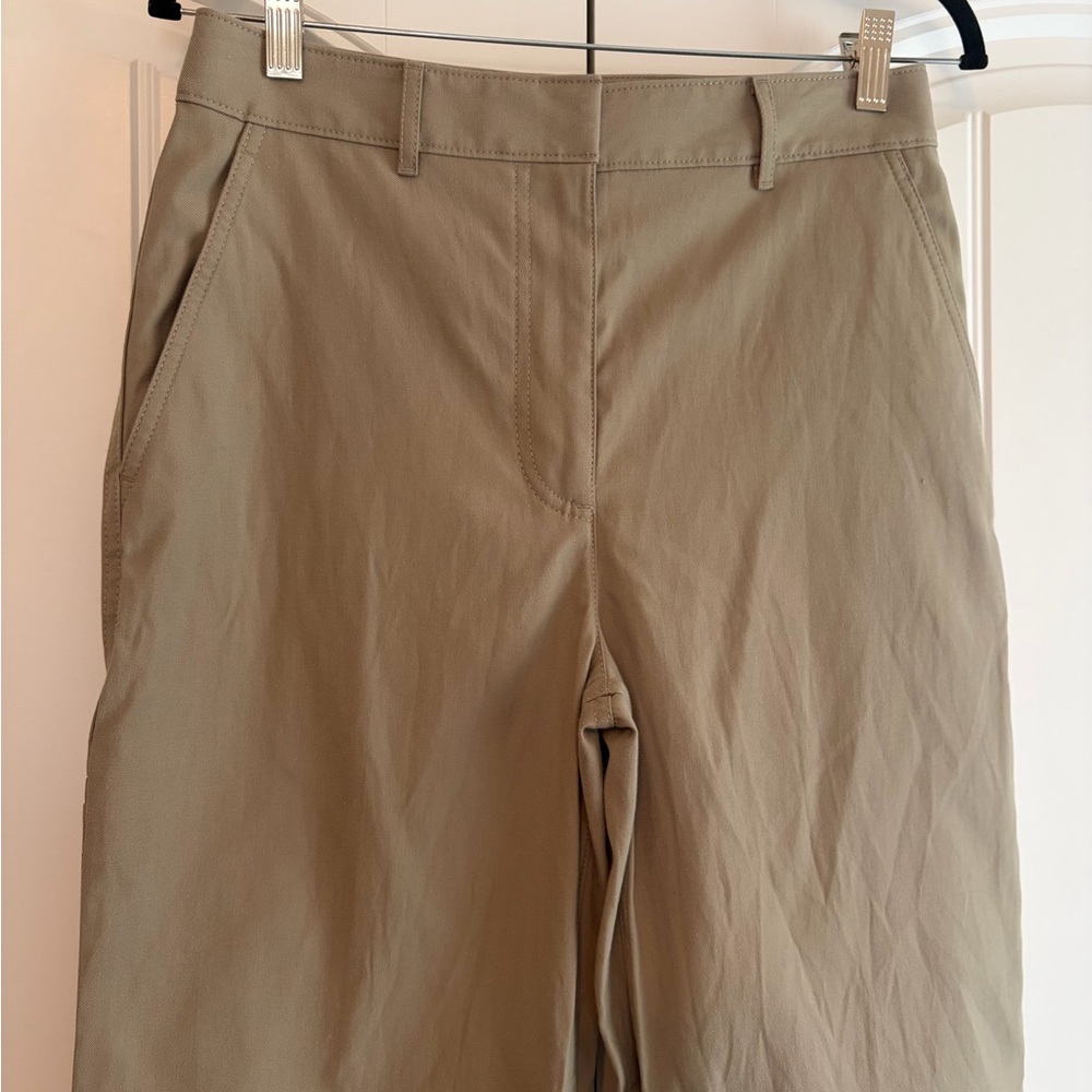 Theory Project Twill Cargo Khaki Pants Wide Leg Women's Size 6 - Picture 2 of 12